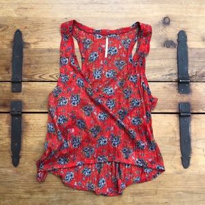 Free People Floral Racerback Tank Top